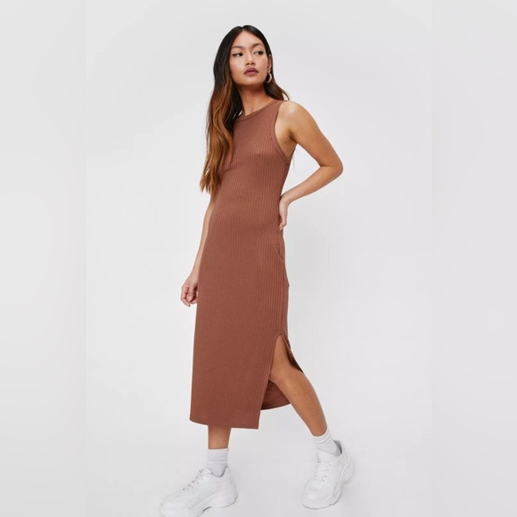 Nasty Gal Dresses & Skirts - Nasty Gal Ribbed Racer Midi Dress